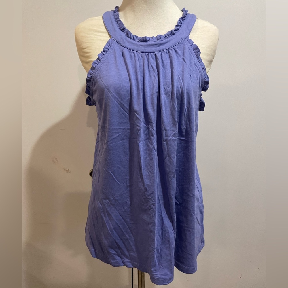 Lilly Pulitzer 100% Cotton Ruffle Sleeveless Top (M)